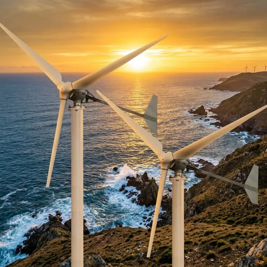 High Efficiency 220v 380v 50kw Horizontal Wind Turbine Supplier 12.6m Rotor Diameter Reinforced Glass Fiber Blades for — image 6