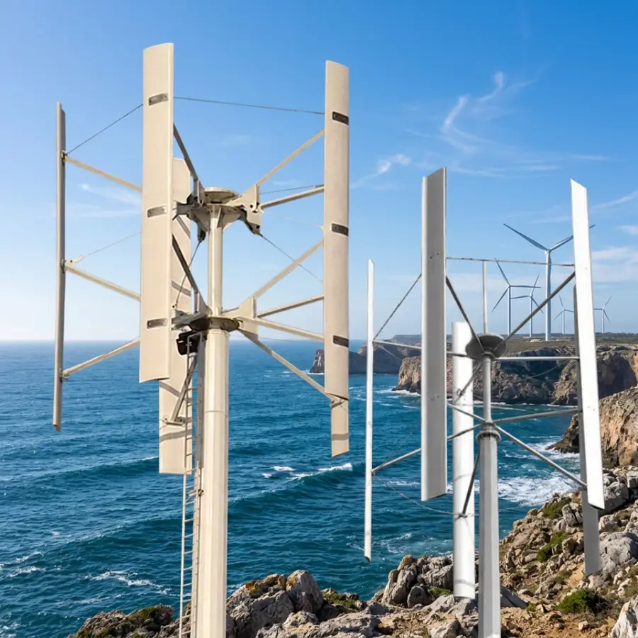 High Quality 100KW H Type Wind Generator Energy Power Vertical Axis Windmill Wind Turbine 400V 9.5m Rotor Diameter Aluminum — image 2