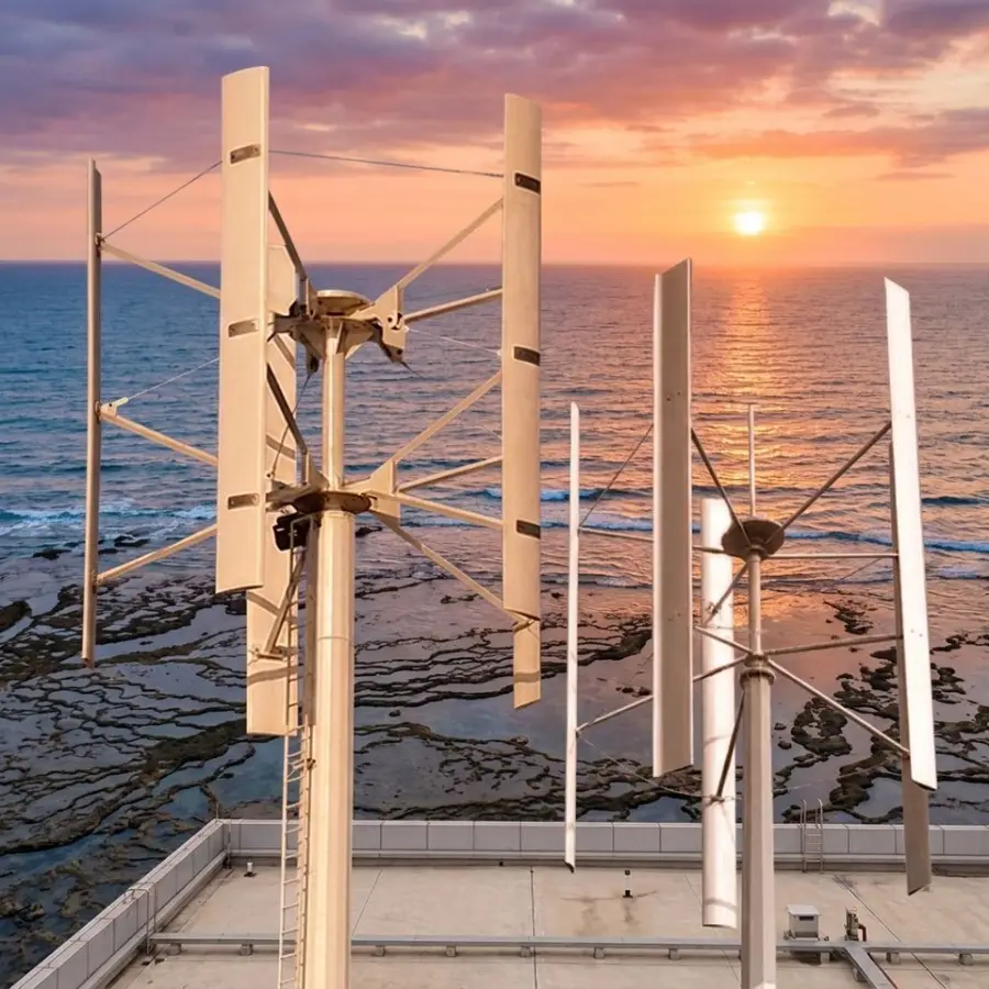 H-200kw Low Start Speed Hybrids Streetlight 200Kw 380V Wind Turbine Free Energy Generator 10.5m Rotor Diameter Aluminum — view 1