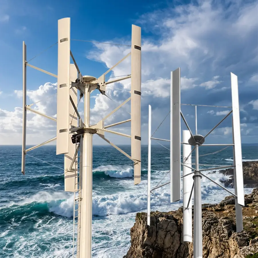 H-200kw Low Start Speed Hybrids Streetlight 200Kw 380V Wind Turbine Free Energy Generator 10.5m Rotor Diameter Aluminum — view 4
