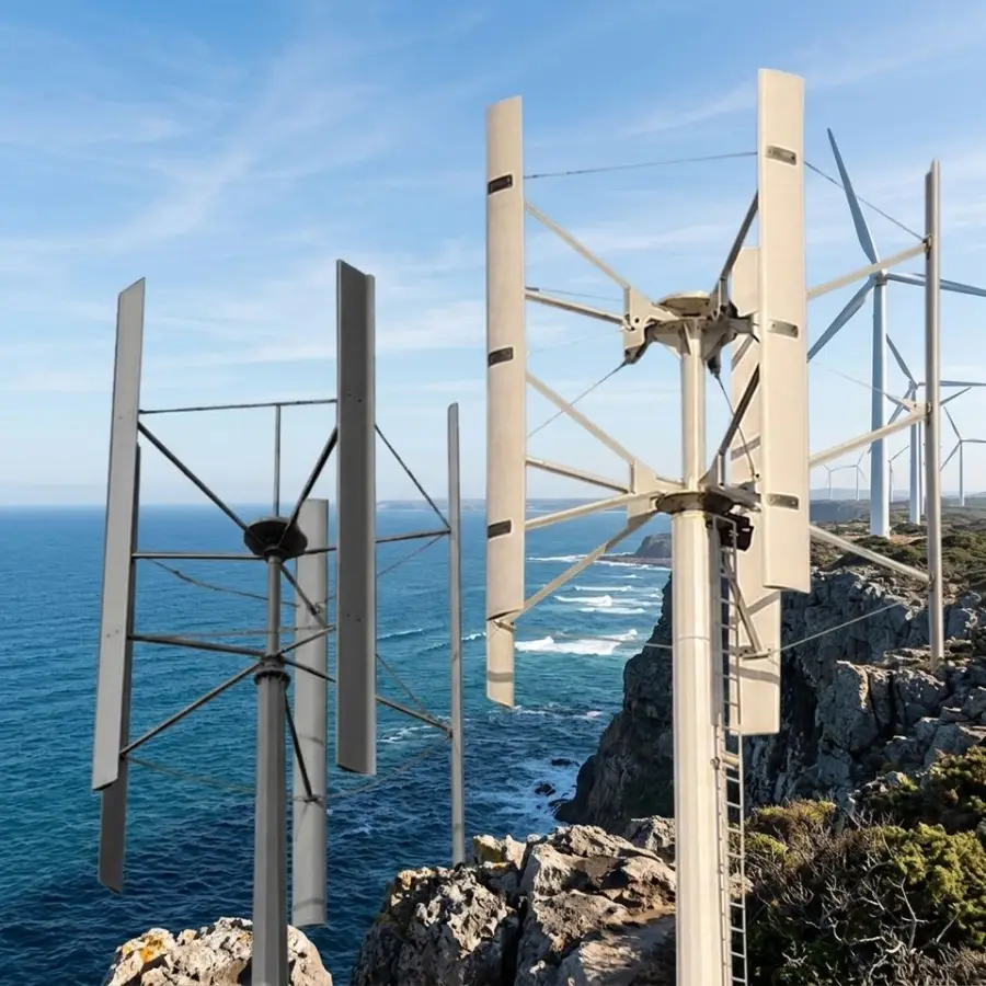 High Efficiency 5 Blades 100kw 380v Strong Wind Generator Vertical Axis Wind Turbine 9.5m Rotor Diameter 10m Height — image 6