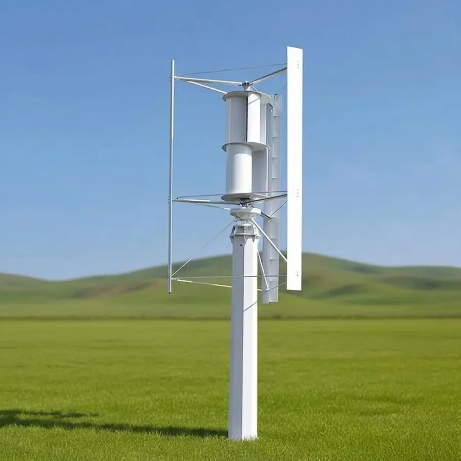 50kw H Type Vertical Wind Turbine Power Generator with Aluminum Alloy Blades (5 Blades) for Land and Boat 380V Low Speed — image 5