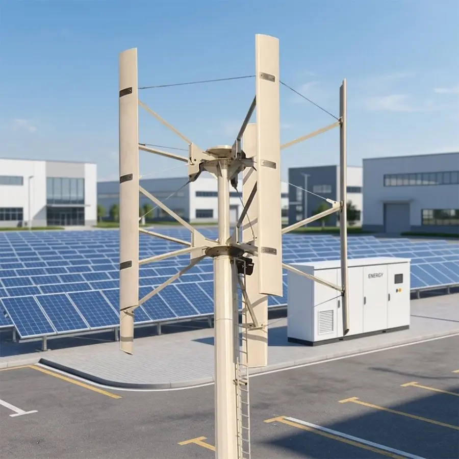 50kw H Type Vertical Wind Turbine Power Generator with Aluminum Alloy Blades (5 Blades) for Land and Boat 380V Low Speed — image 6