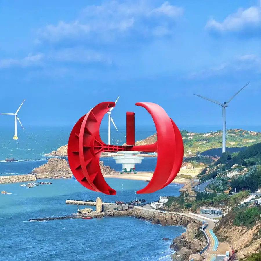 1000W 12V 24V Maglev Vertical Axis Wind Turbine Generator with MPPT Charge Controller for Home System — view 1