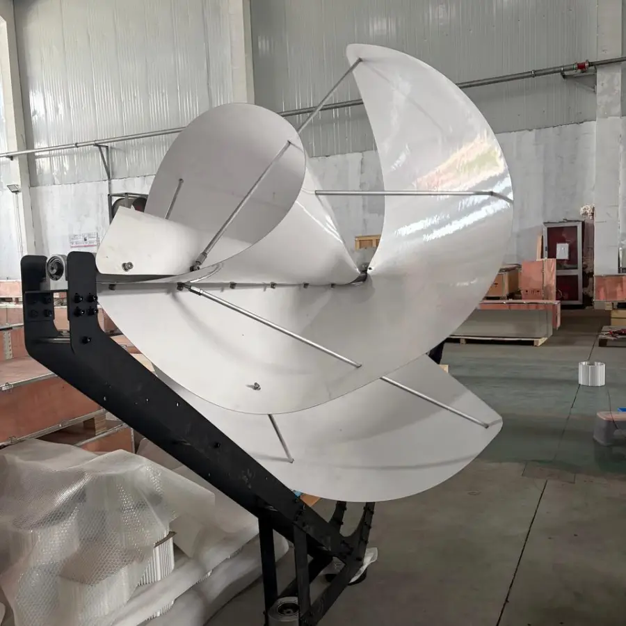 1KW-5KW / 1KVA-5KVA Low Noise Archimedes Spiral Wind Turbine 12V 24V 48V 96V 220V 3-Phase — view 6
