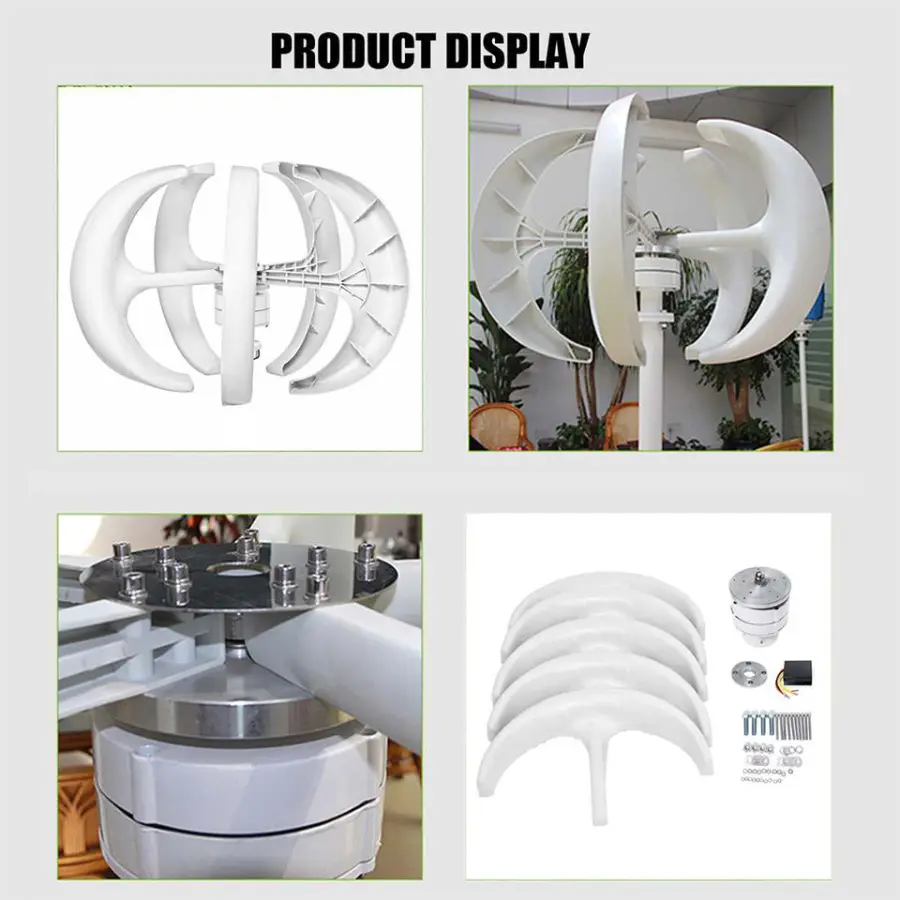 1000W 12V 24V Maglev Vertical Axis Wind Turbine Generator with MPPT Charge Controller for Home System — image 5