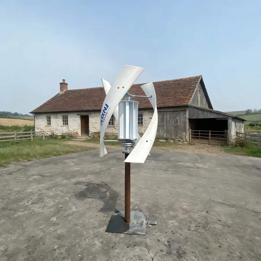 2000W Residential Vertical Axis Wind Turbine 12V 24V 48V Low Noise 3-Blade Generator with MPPT Controller — view 3