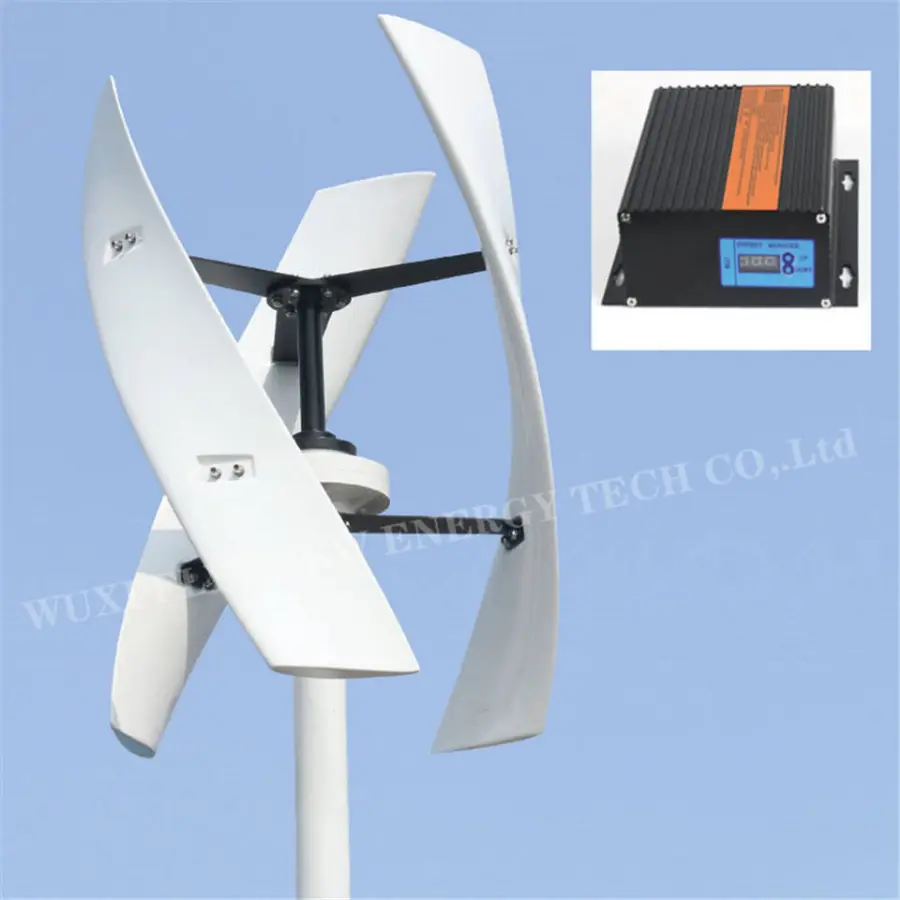 1kw Vertical Axis 24v 48v 800w 3 Blades Coreless Wind Power Turbine Generator Permanent Magnet Generator Windkraftanlage — image 3