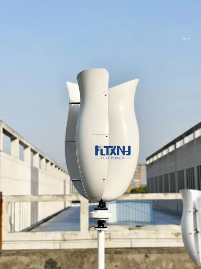 Home Flower Wind Turbine System Residential Free Power Wind Generator 600w 1kw 2kw 3kw 5kw Rooftop Install — view 4