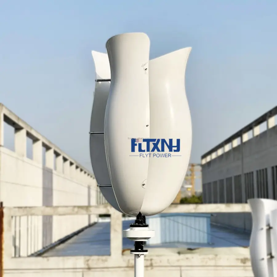 Home Flower Wind Turbine System Residential Free Power Wind Generator 600w 1kw 2kw 3kw 5kw Rooftop Install — view 5