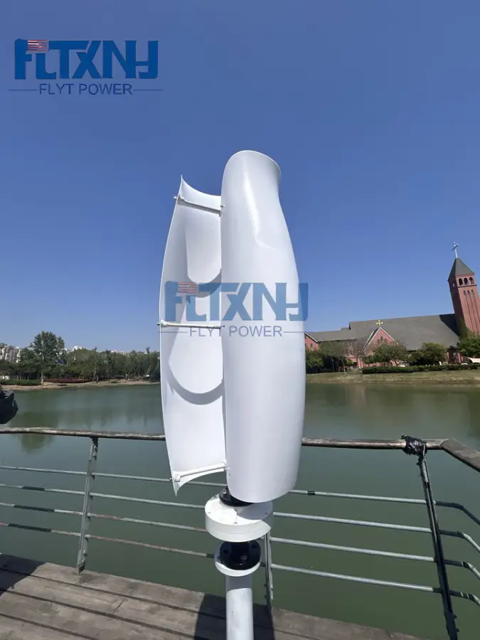 Poland Shipping 300w 12v White Color Wind Silent Tulip Flower Vertical Axis Turbine Power for Home 12v Free Power — view 5