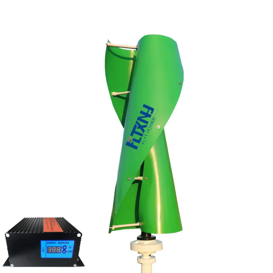 FLYT 1kw Wind Turbine Generator 800w 12/24/48 Volt Wind Generator for Home Use Green and Orange Wind Generator Ac 3-phase Output — image 3