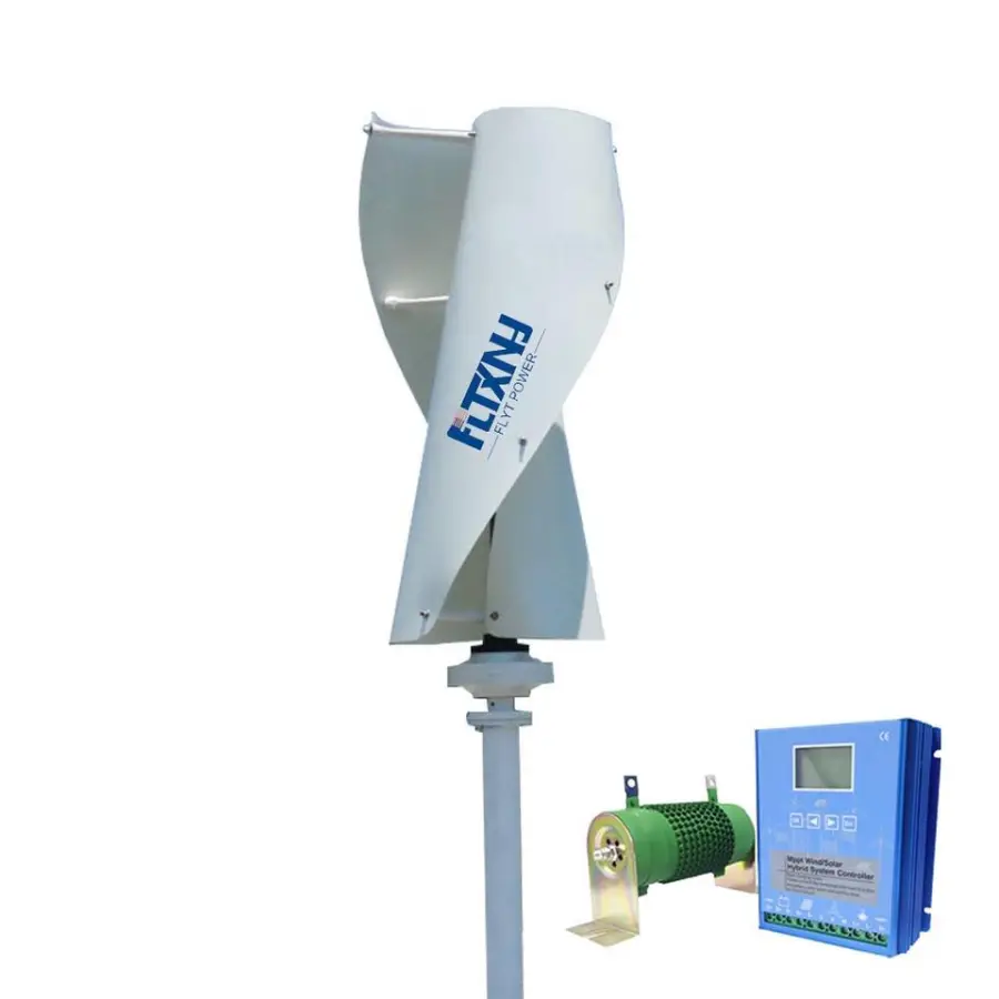 Residential Windkraftanlage Power Roof Use Portable 1kw 2kw 3kw 5kw Wind Turbine Solar Panel Home Use Hybrid System — view 4
