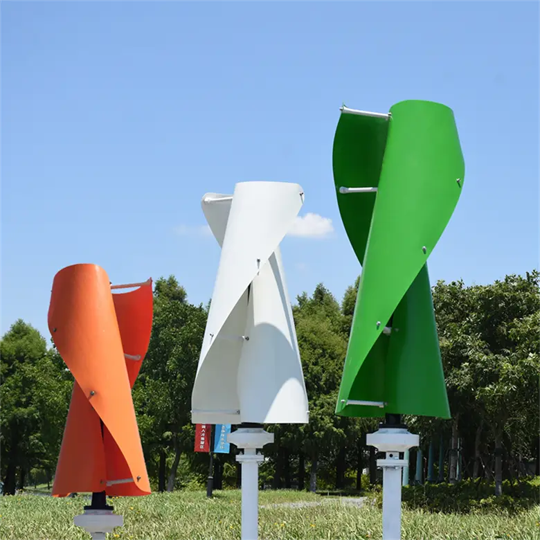 FLYT 1kw Wind Turbine Generator 800w 12/24/48 Volt Wind Generator for Home Use Green and Orange Wind Generator Ac 3-phase Output — image 5
