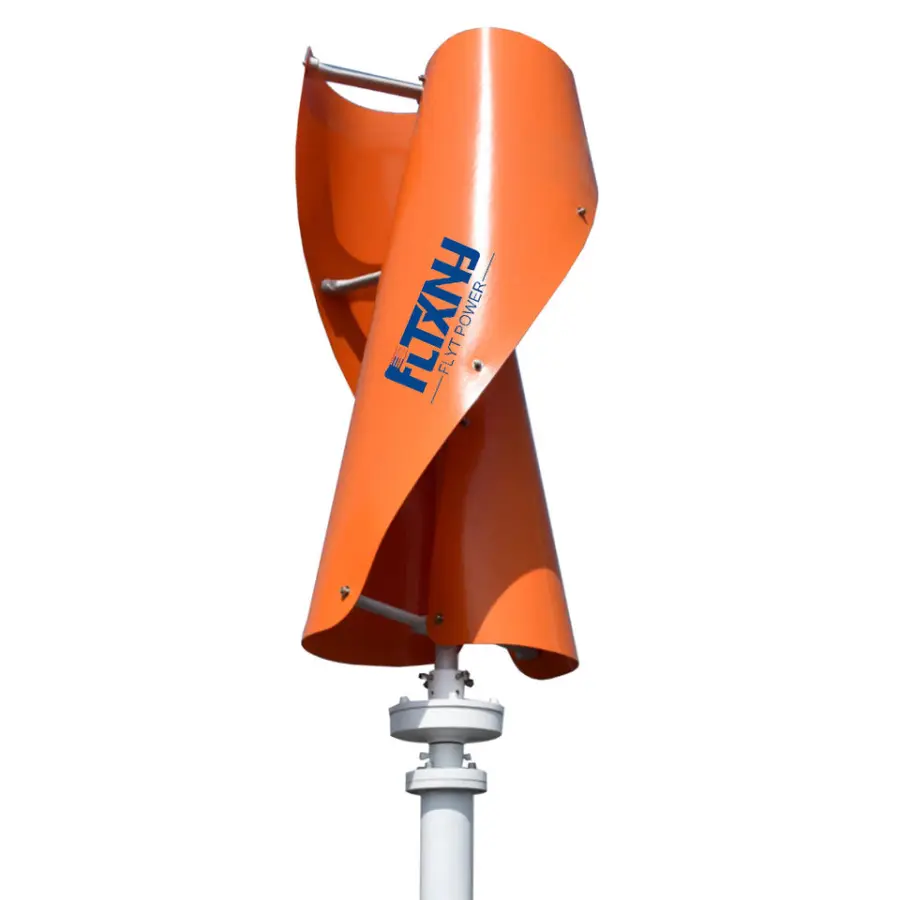 FLYT 1kw Wind Turbine Generator 800w 12/24/48 Volt Wind Generator for Home Use Green and Orange Wind Generator Ac 3-phase Output — image 7