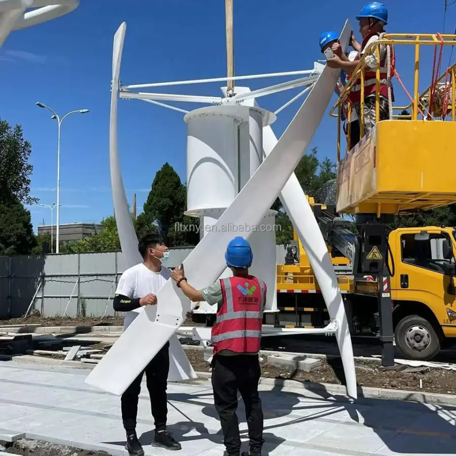 CE Certified High Efficiency Wind Fan 24v 48v 1kw Vertical Wind Turbine Generator Wind Solar Hybrid Power System for Home Use — image 3