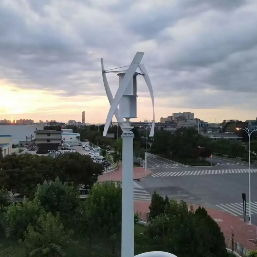 CE Certified High Efficiency Wind Fan 24v 48v 1kw Vertical Wind Turbine Generator Wind Solar Hybrid Power System for Home Use — image 4
