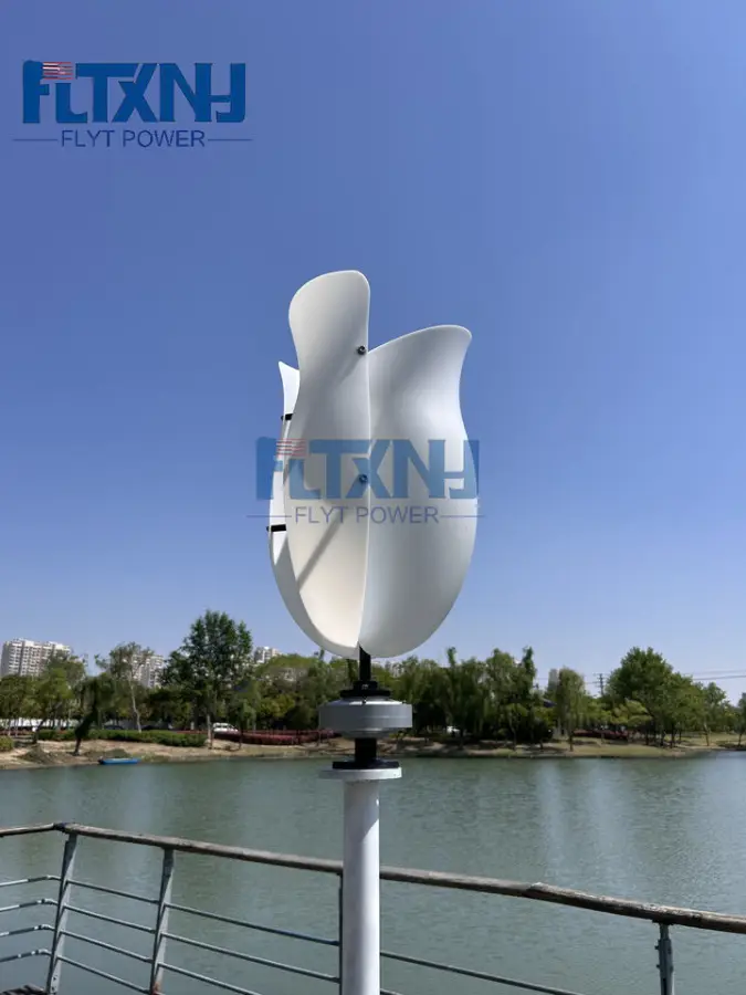 Poland Stock Wind Turbine 600w Silent Tulip Flower Vertical Axis Turbine Power for Home 12v Free Power — view 3