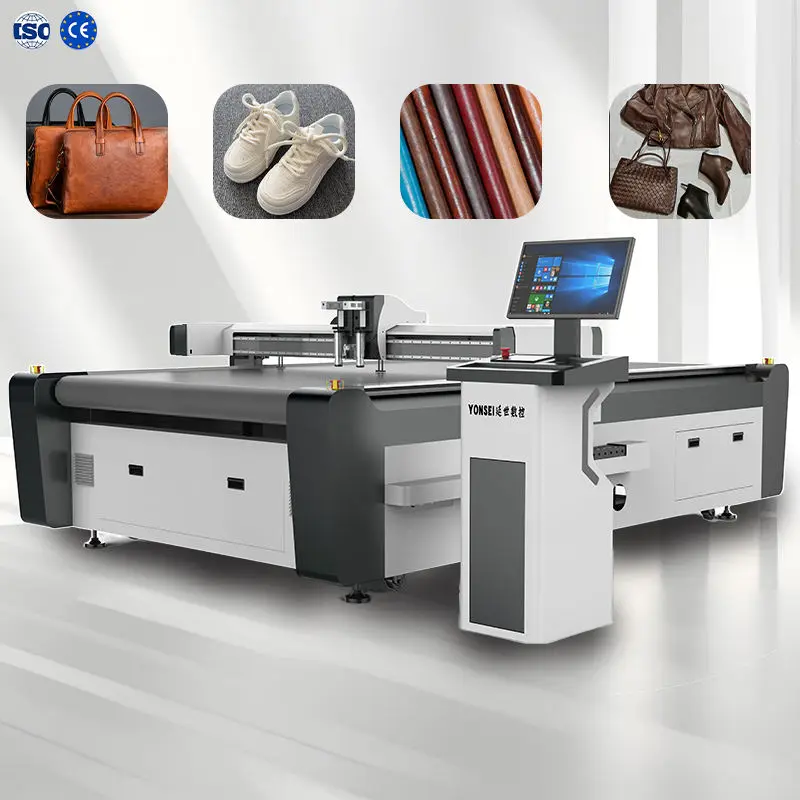 Leather Cutting Machine for Genuine Leather PU Synthetic Shoe Upper Bag Car Seat Cover with Auto Feed System — view 1