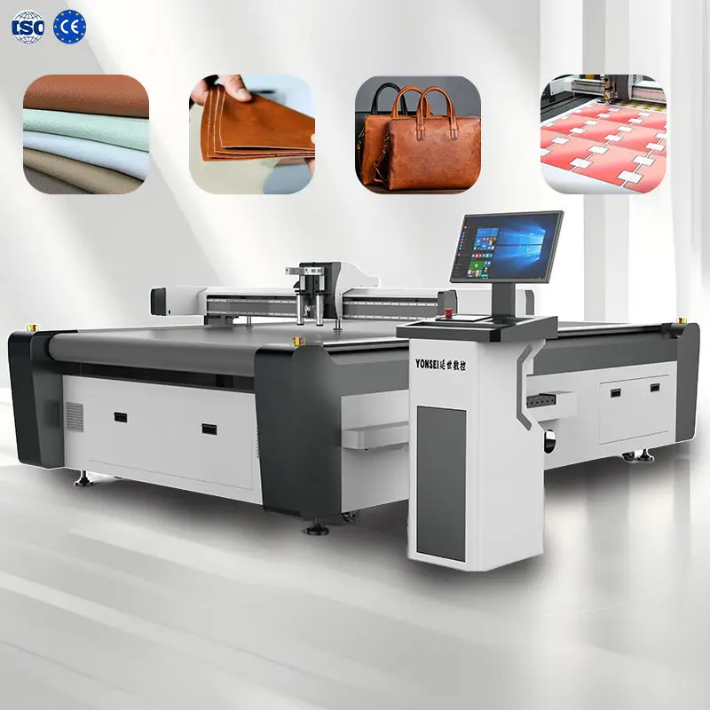 Leather Cutting Machine for Genuine Leather PU Synthetic Shoe Upper Bag Car Seat Cover with Auto Feed System — view 2
