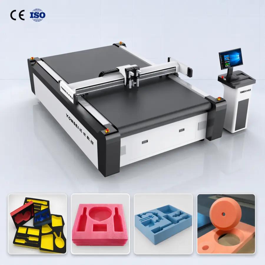 High-speed Cnc Digital Flatbed Vibration Blade Cutter EVA EPE Foam/Felt/Carbon Fiber Oscillating Knife Cutting Machine — view 1