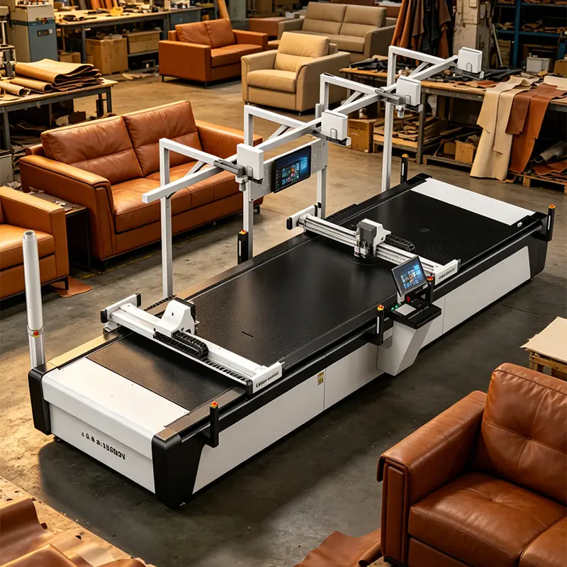 Fully Automatic PU Leather Synthetic Leather and Genuine Leather CNC Cutting Machine, with High Precision — image 3