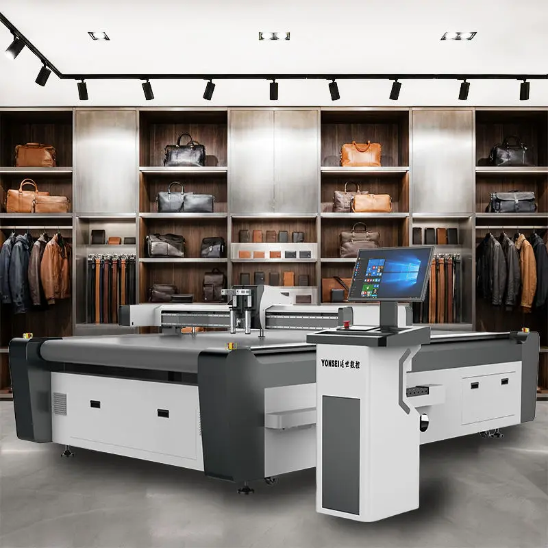 CNC Automatic PU Leather Handbag Shoes Belts Sofas Making Machine with Hole Punching and Flatbed Cutting System — image 3