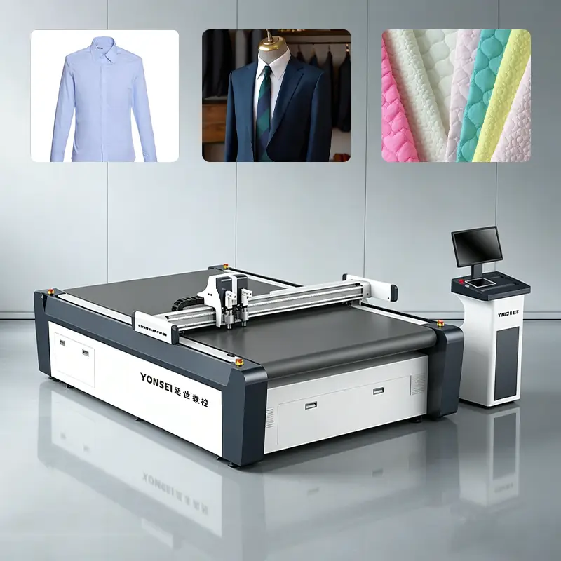 CNC Fabric Digital Oscillating Knife Cutter Roller Blinds Cutter Circular Knife Curtains Cutting Machine with Automatic — view 1