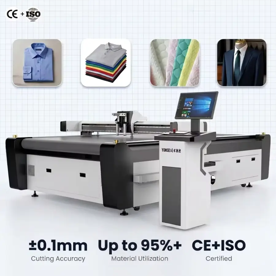 Automatic Garments Cutting Machine Flatbed CNC Digital Textile Cloth Die Cutter for PP Fabric Cutting with Smart Nesting — view 1