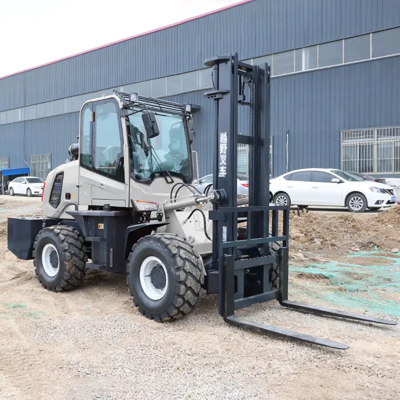 All Terrain 4wd Forklift Manufacturer 5 Ton Heavy Duty diesel All Terrain Forklifts Supercharged Engine Handling Truck for Sale — image 3