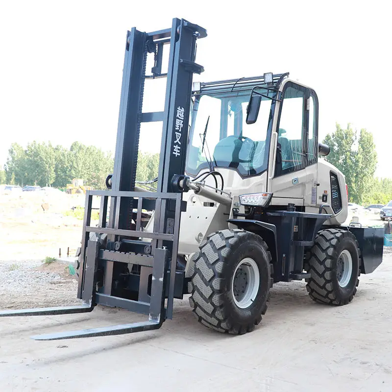 All Terrain 4wd Forklift Manufacturer 5 Ton Heavy Duty diesel All Terrain Forklifts Supercharged Engine Handling Truck for Sale — image 4