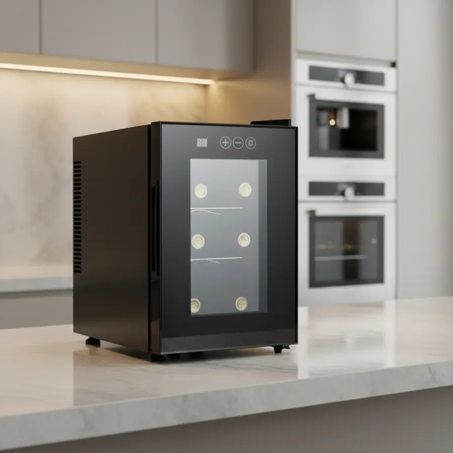 16L 6 Bottles Wine Refrigerator Cooler Cabinet Fridge Freestanding — view 1