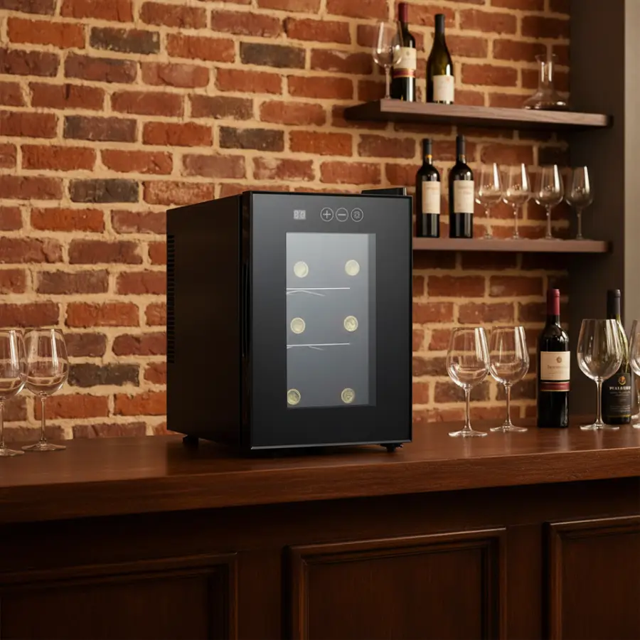 16L 6 Bottles Wine Refrigerator Cooler Cabinet Fridge Freestanding — image 3