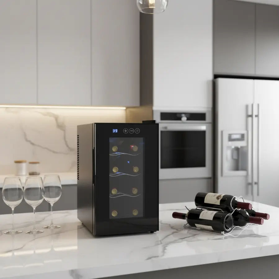 Wine Cellar Cooling Electronic Temperature 22L 8bottle Cooler Wine Chiller Fridge — view 1
