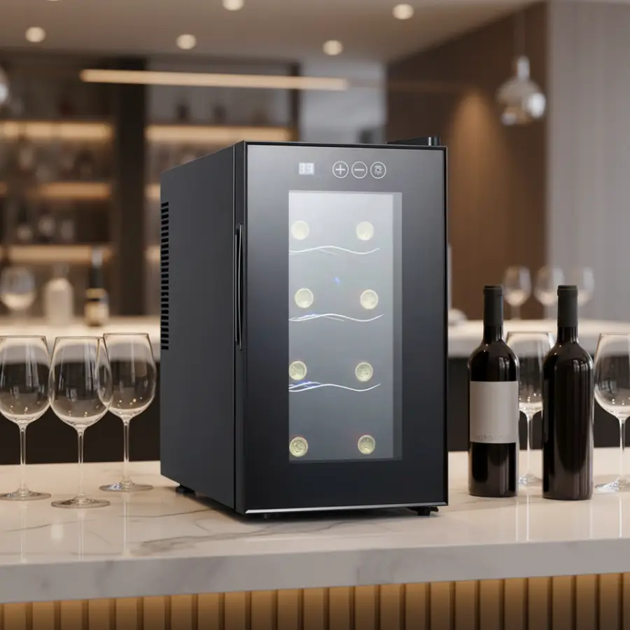 Wine Cellar Cooling Electronic Temperature 22L 8bottle Cooler Wine Chiller Fridge — image 3