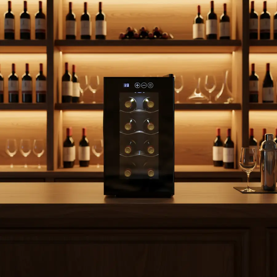 Wine Cellar Cooling Electronic Temperature 22L 8bottle Cooler Wine Chiller Fridge — image 4