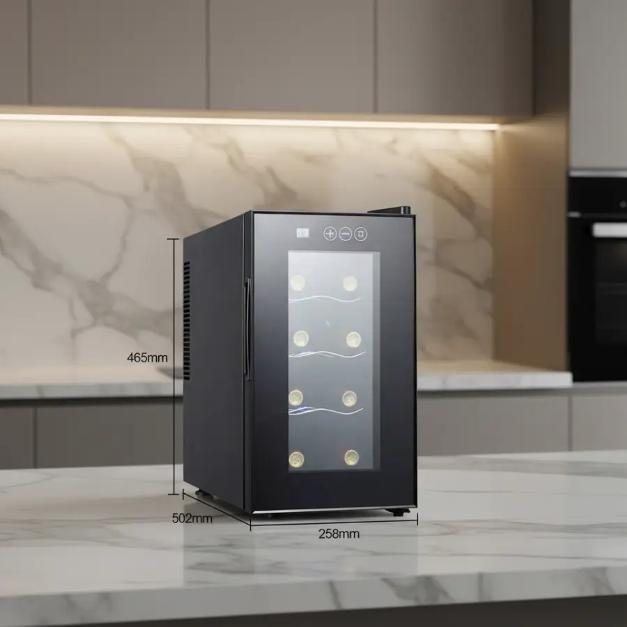 Good Quality Electric Stainless Steel 22L 8bottle Household Home Bar Pub Wine Chiller Fridge — view 1