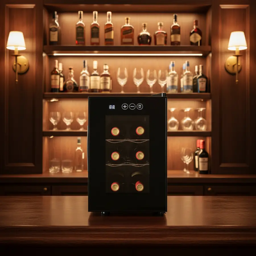 Household Beverage Chiller 6 Bottle 16L Wine Fridge Home Kitchen Office Wine Chiller Wine Cabinet Wine Refrigerator — view 1