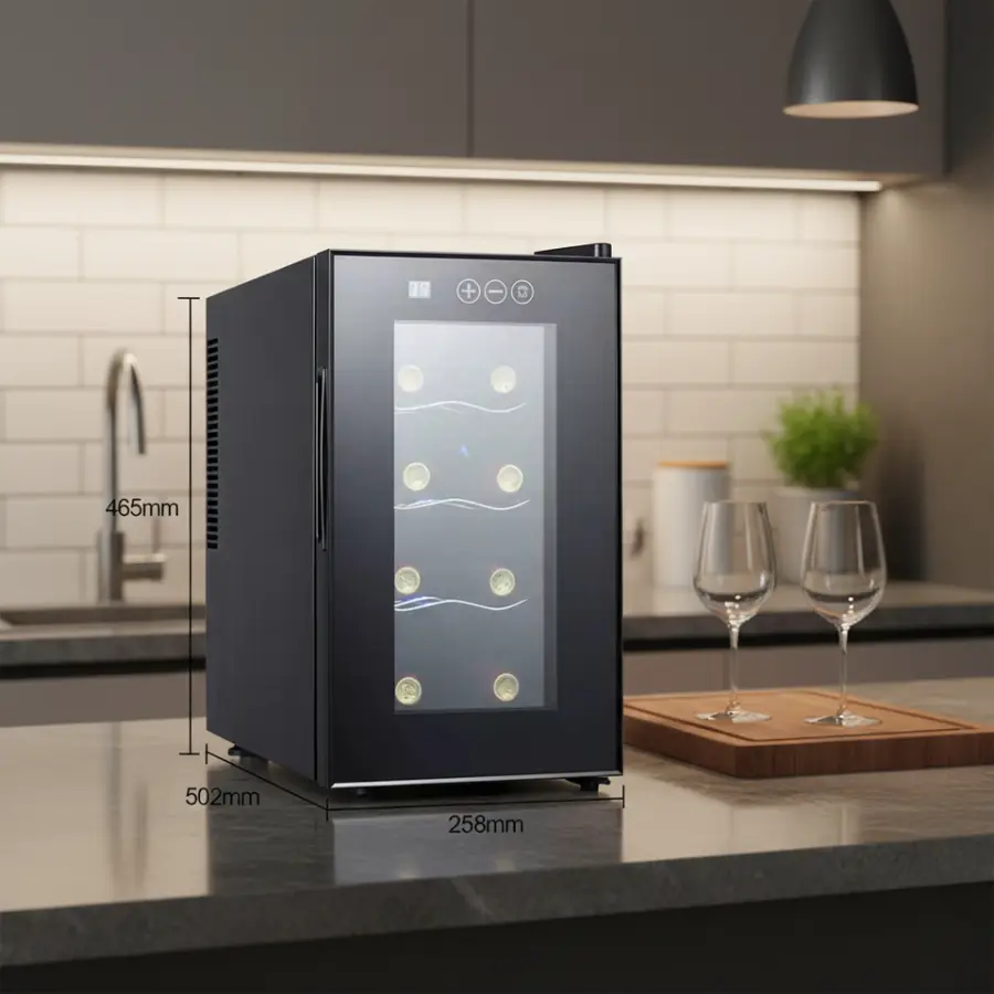 Good Quality Electric Stainless Steel 22L 8bottle Household Home Bar Pub Wine Chiller Fridge — image 6