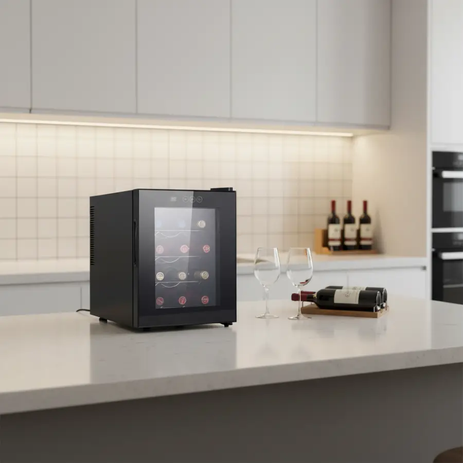 12 Bottles Commercial Wine Cellar Kitchen Wine Fridge Thermoelectric Refrigerator — image 7