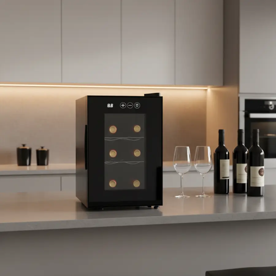 Household Beverage Chiller 6 Bottle 16L Wine Fridge Home Kitchen Office Wine Chiller Wine Cabinet Wine Refrigerator — image 5
