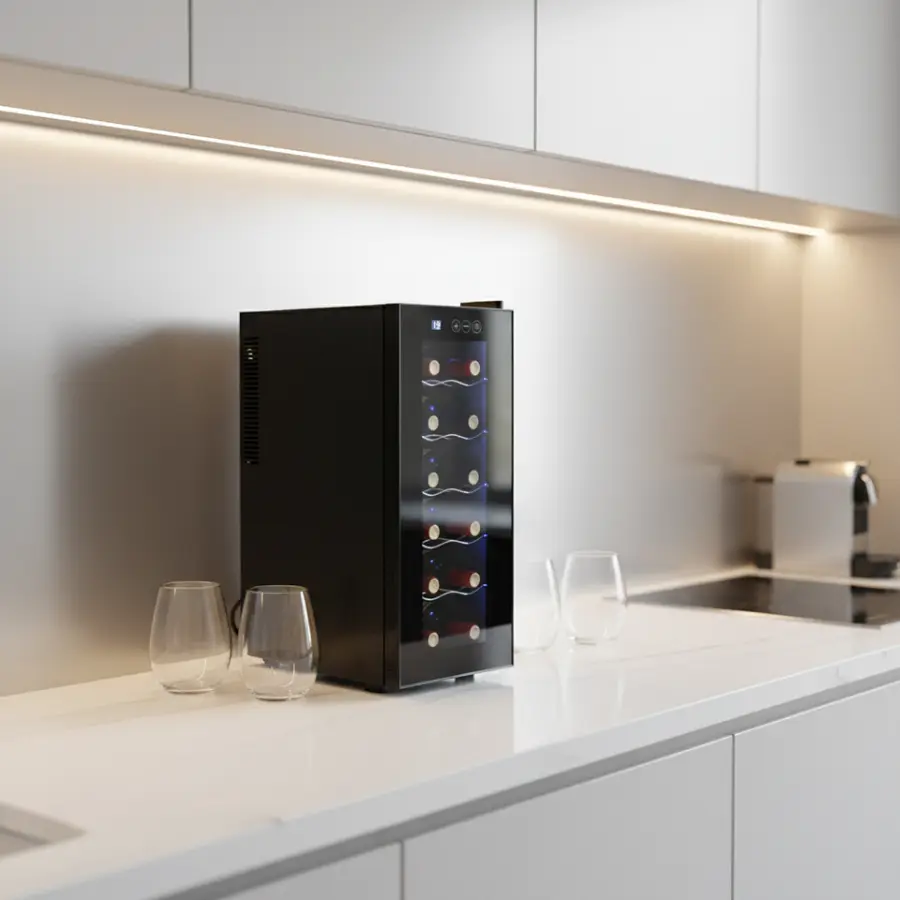 Electric Refrigerator Wine Cooler 32L 12 Bottle Thermoelectric Built in Wine Cooler Fridge — image 4