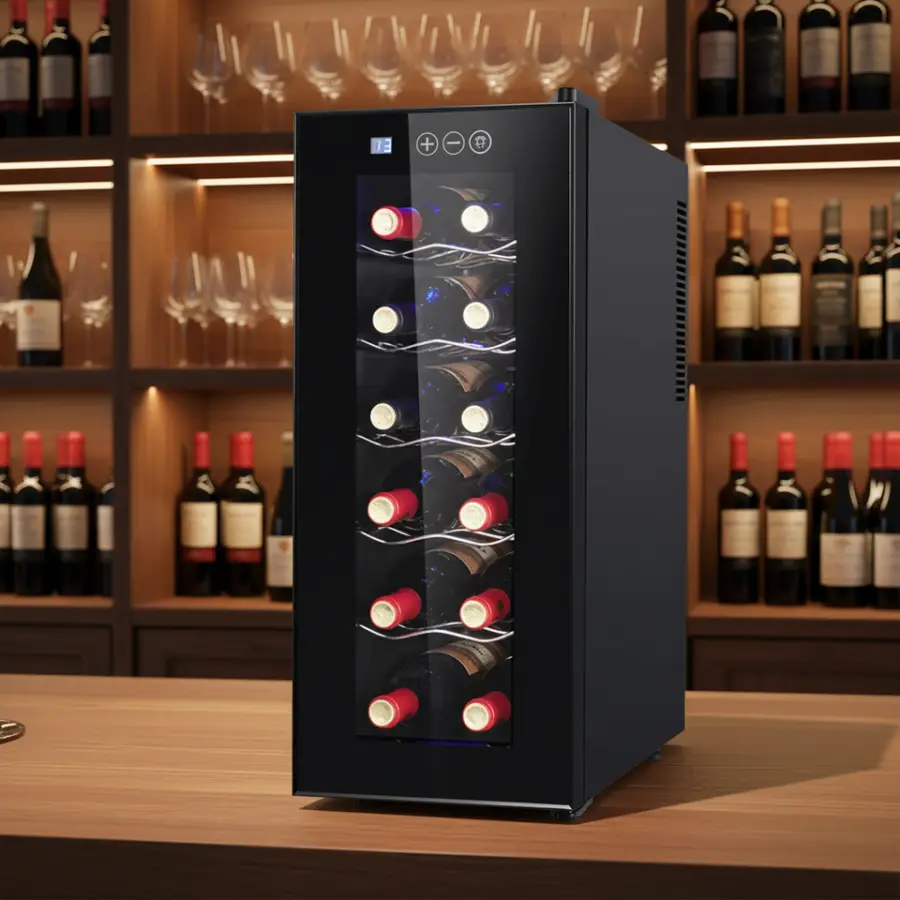 Electric Refrigerator Wine Cooler 32L 12 Bottle Thermoelectric Built in Wine Cooler Fridge — image 5