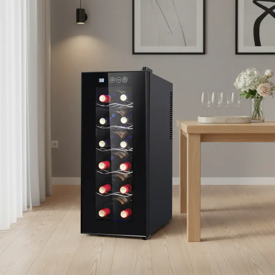 Electric Refrigerator Wine Cooler 32L 12 Bottle Thermoelectric Built in Wine Cooler Fridge — image 6