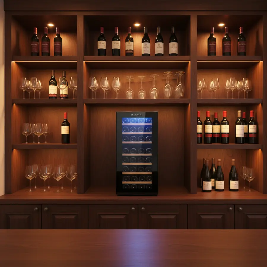 Wine Cooler bar Hotel Mini Fridge Minibar Mini Fridge 78L 32 Bottles Wine Refrigerator Cabinet — image 3
