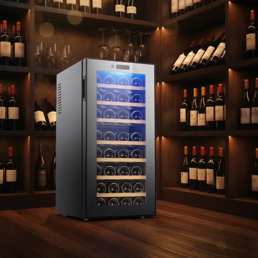 Wine Cooler bar Hotel Mini Fridge Minibar Mini Fridge 78L 32 Bottles Wine Refrigerator Cabinet — image 4