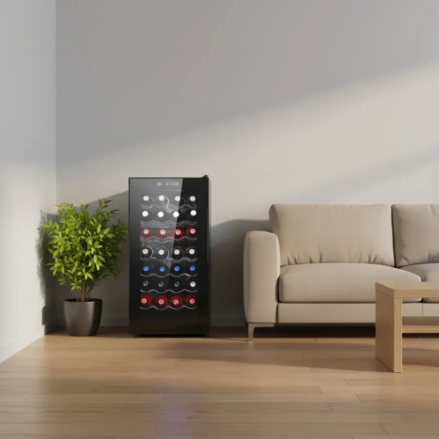 Wine Cooler bar Hotel Mini Fridge Minibar Mini Fridge 78L 32 Bottles Wine Refrigerator Cabinet — image 5