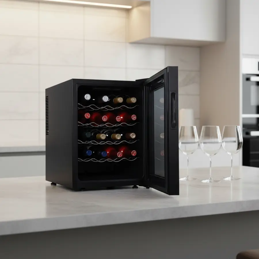 Electric Home Portable Semiconductor Wine Cabinet Wine Cooler with Stainless Steel Frame Refrigerator for Household & Hotel Use — image 4
