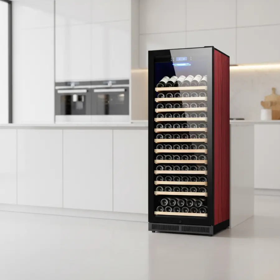 Wine Fridge Compressor Cooling Thermoelectric Refrigerator Adjustable Thermostat Wine Cooler Cellar 120 Bottles — view 1