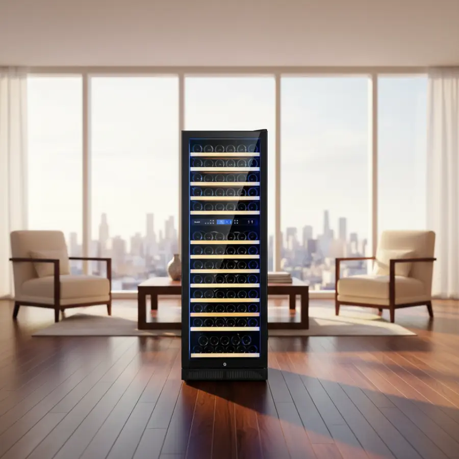 Wine Fridge Compressor Cooling Thermoelectric Refrigerator Adjustable Thermostat Wine Cooler Cellar 120 Bottles — image 4
